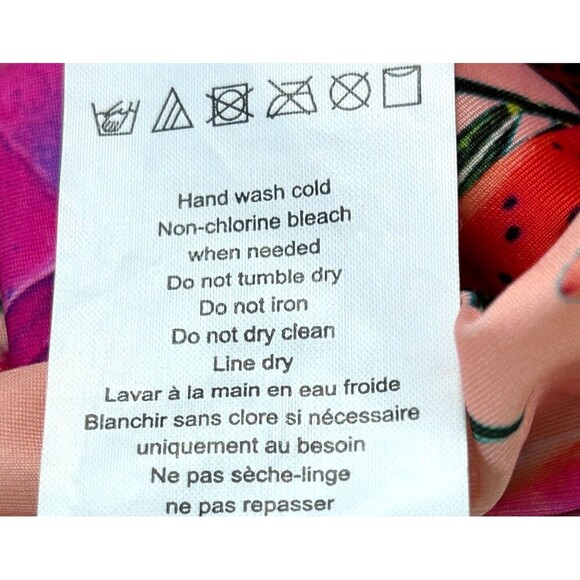 New La Blanca Bikini Swimsuit Bottom Women 16  Tropical Rain Shirred Band Coral - Picture 9 of 10